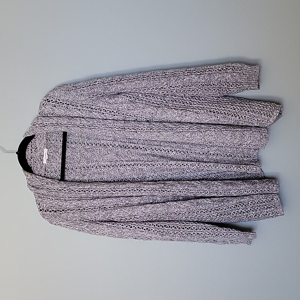 Maurices Casual Fall gray open knit open front cardigan XXL